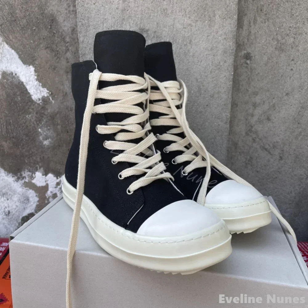 

Повседневная парусиновая спортивная обувь с высоким берцем, мужские/женские универсальные кроссовки на платформе с круглым носком и перекрестной завязкой, модная джинсовая обувь для пар 2023 г.
