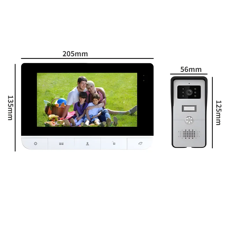 Sistema di videocitofono intelligente Tuya Monitor da 7 pollici schermo LCD pulsante fisico telefono con videocamera 1080P Kit videocitofono