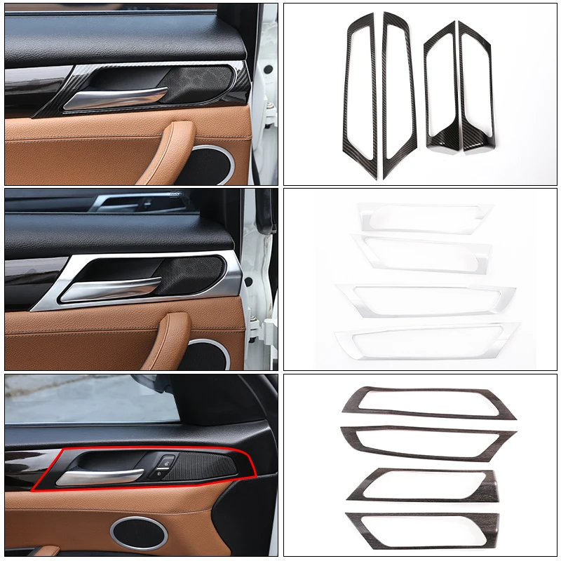 

Carbon Fiber Style Car Inner Door Handle Frame Decoration Cover Door knob Trim For BMW X3 F25 X4 F26 2011-2017 Accessories