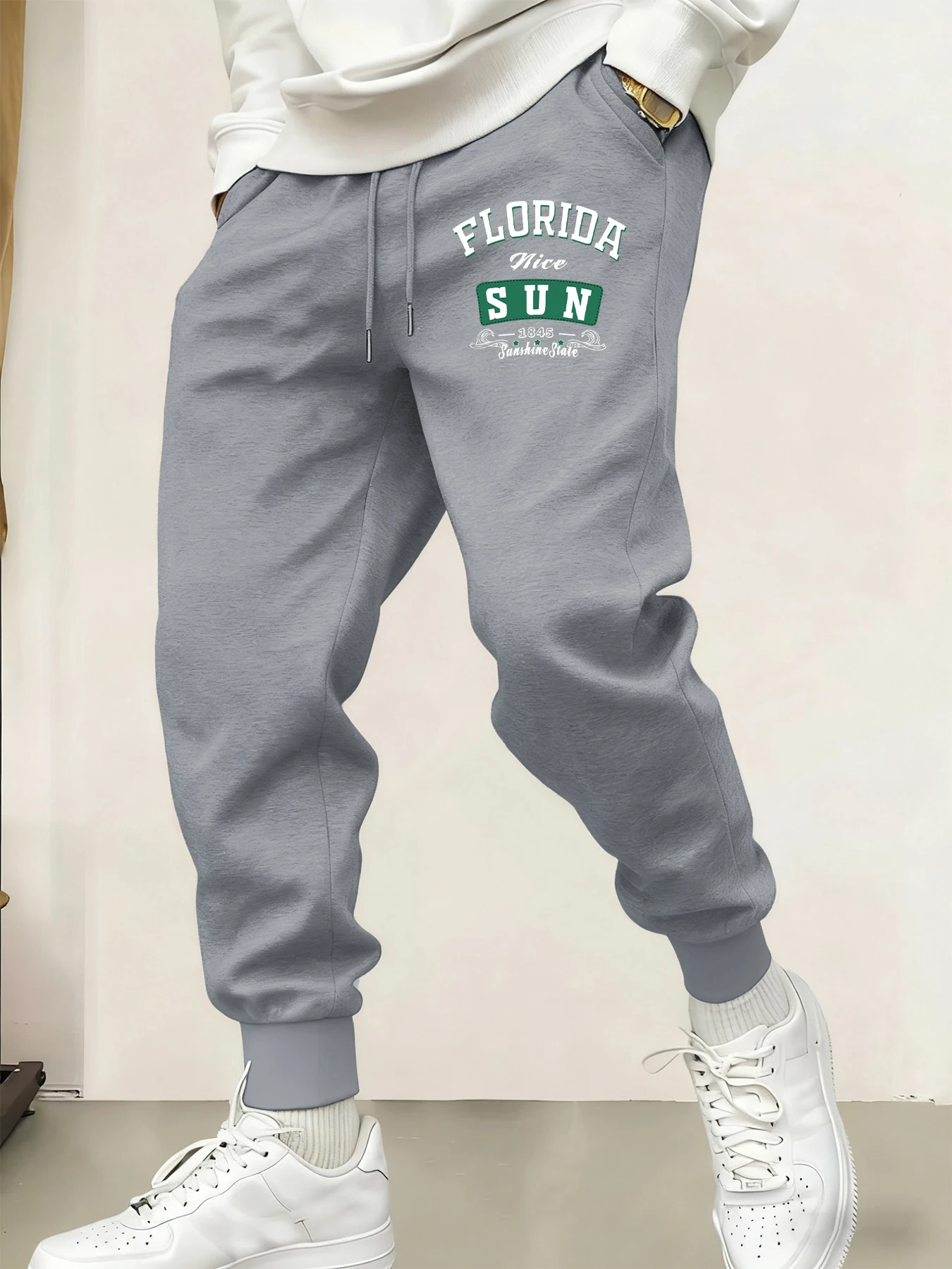 

Florida Nice Sun 1845 Printed Men's Sweatpant Joggers Basic Trousers Pocket Fashion Pants Soft Drawstring Unisex Sweatpants