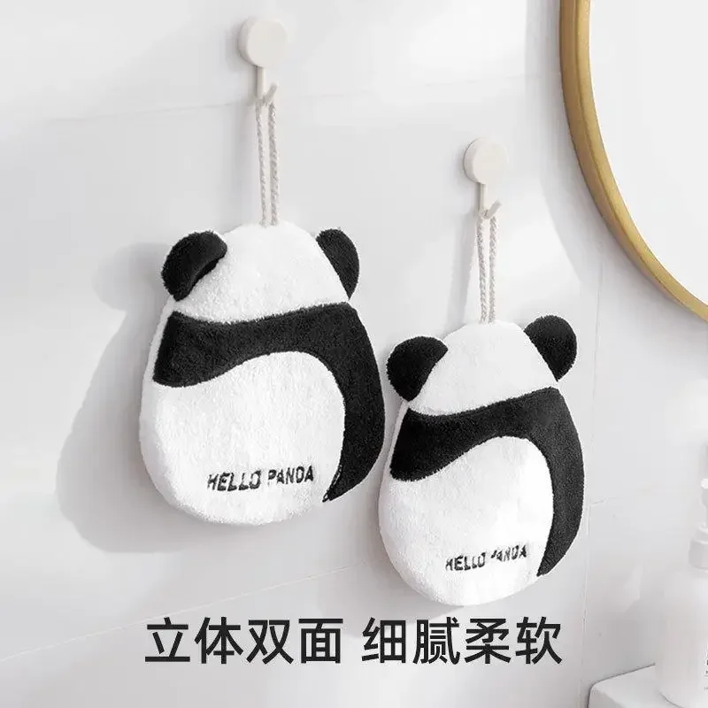 Designed Chic Bathing Towel Cute Cartoon Absorbent Hand Towel Non-shedding Hanging Panda Wipe Towel Soft Kids Hand Towels