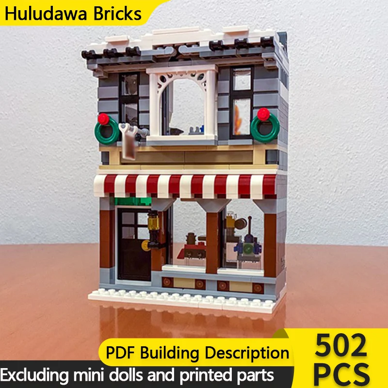 

Модель City Street View MOC, строительные кирпичи, винтажный магазин игрушек, модульная технология, детские праздничные подарки, сборка игрушек, костюм