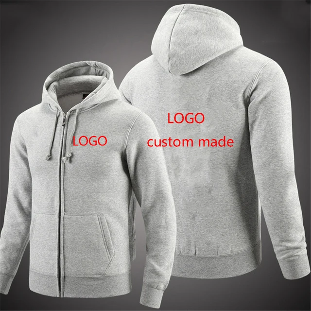 New Man's Custom Logo Hoodie lässig Langarm Kapuzen jacke Pullover beliebte Sweatshirt Reiß verschluss Hoodies Anpassung Ihres Logos