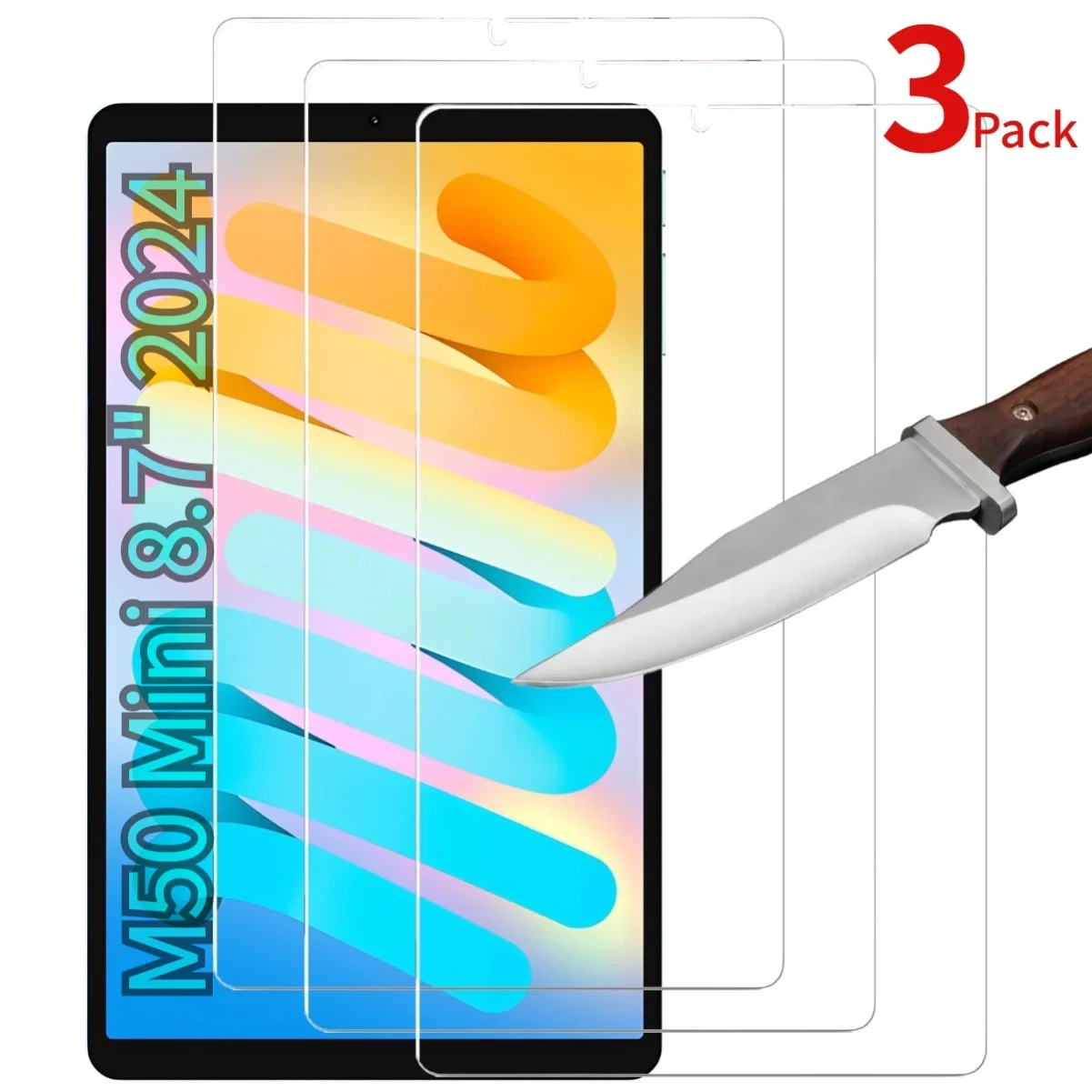 

3 Pack Screen Protector for Teclast M50 Mini 8.7 inch 2024 Tempered Glass Film 9H Hardness HD Clear Scratch Resistant