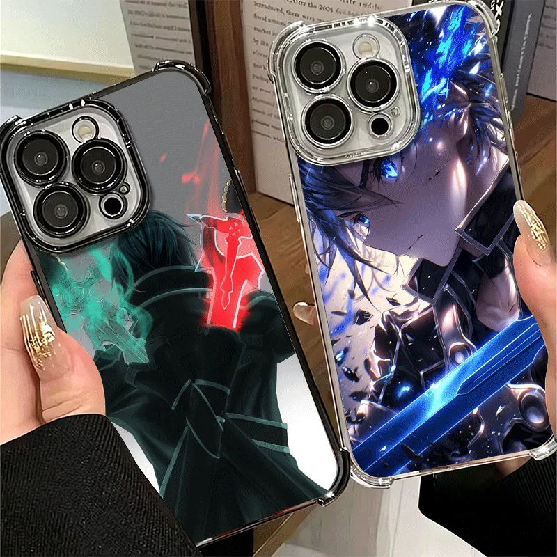 Чехол для телефона Sword Art Online Kirito Plating для Xiaomi Poco X6 X7 X8 Pro Max X5 X3 M8 M7 M5S Redmi 15C 15 14C 13C 17T 15T 14T F8