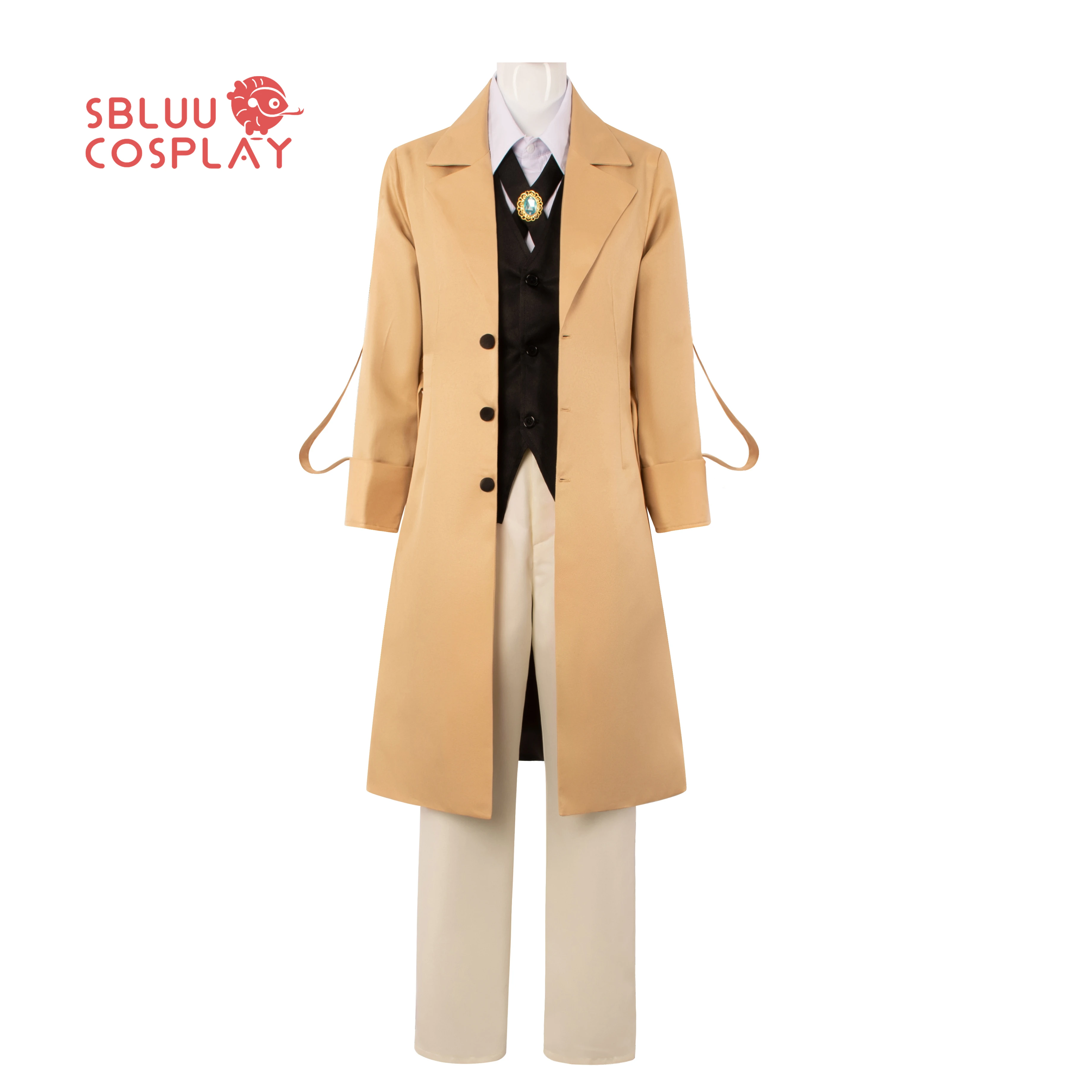 SBluuCosplay Osamu Dazai Cosplay Costume Long Jacket Coat Halloween Christmas Costume