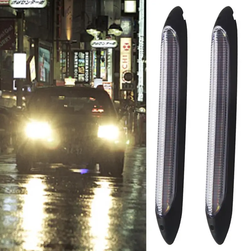 Car Led Daytime Running Light 2pcs Flexible Car Led Headlight Strip Flexible Car Strip Waterproof Headlight Universal Fit Fog