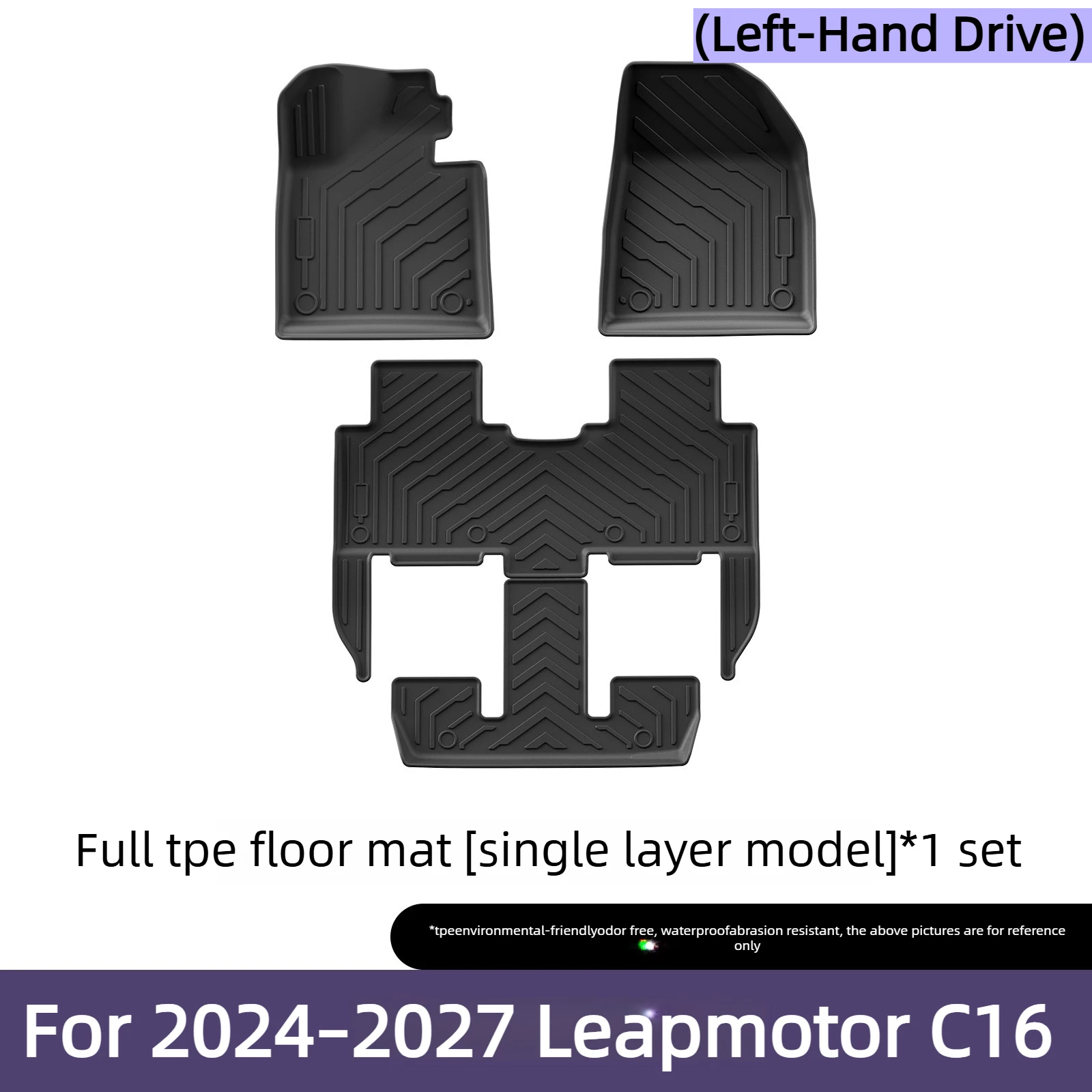 (LHD)For 2024-2027 Zero Run C16 Floor Mats Eco Friendly TPE Car Trunk Liners All Weather Material Auto Carpets Wholesale
