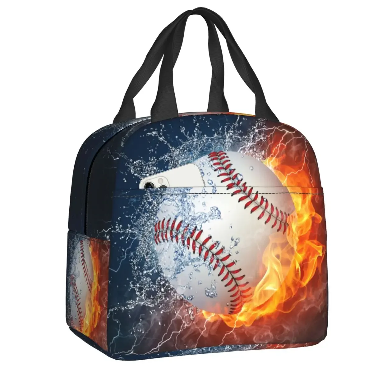 Volleyball Football Basketball Baseball Print Lunch Bag Waterproof Cooler Thermal Insulated Lunch Box Picnic  Food Tote Bags