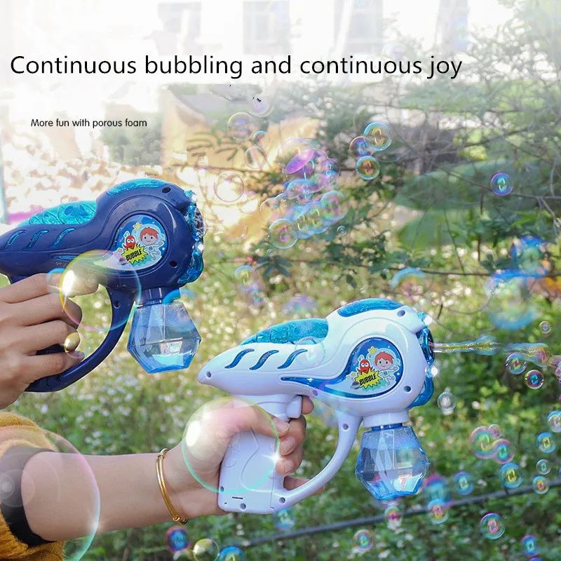 Electric Space Bubble Gun Com Música e Luz Kids Party Favor, Jogo Brinquedos Colorido Bubble Maker and Blower Kids Birthday Gift