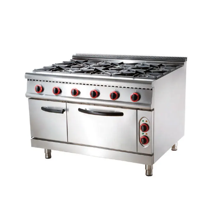 Restaurant Hotel Supplies Heavy Duty Commercial Stainless Steel Kitchen Equipment Gas Range With Electric Oven