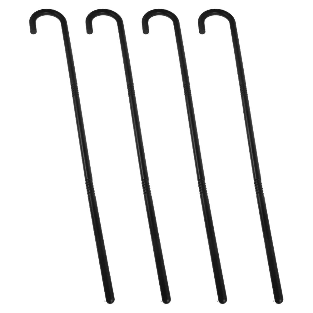 

4pcs Vintage Style Walking Cane Halloween Cosplay Prop Costume Accessories Lightweight Detachable Stick For Adults Black