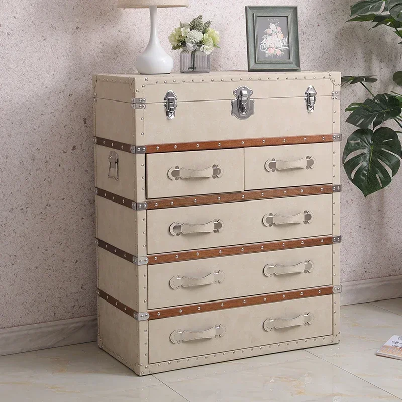 American luxury storage solid wood drawers 5 cupboards