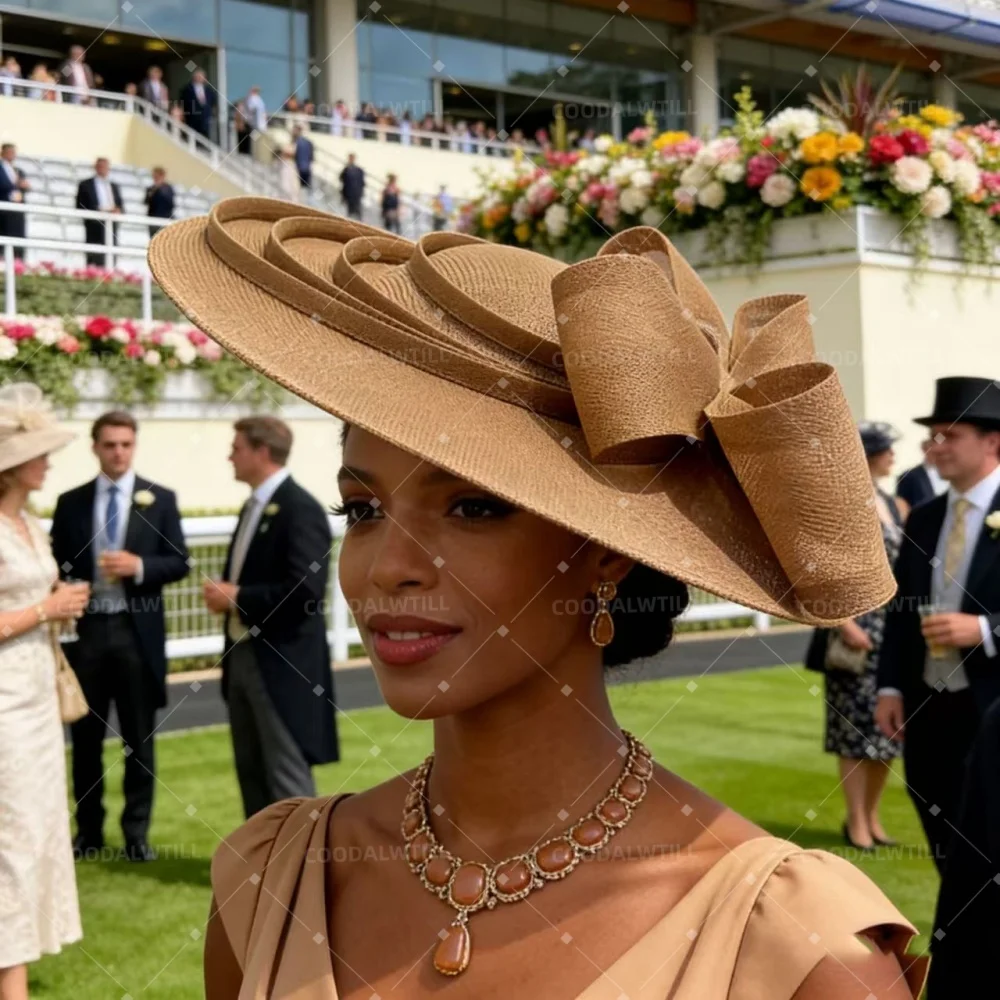 Big Imitation Sinamay Bow Fascinator Hat Headband For Kentucky Derby Royal Ascot Headpiece Wedding Tea Party Women Headwear