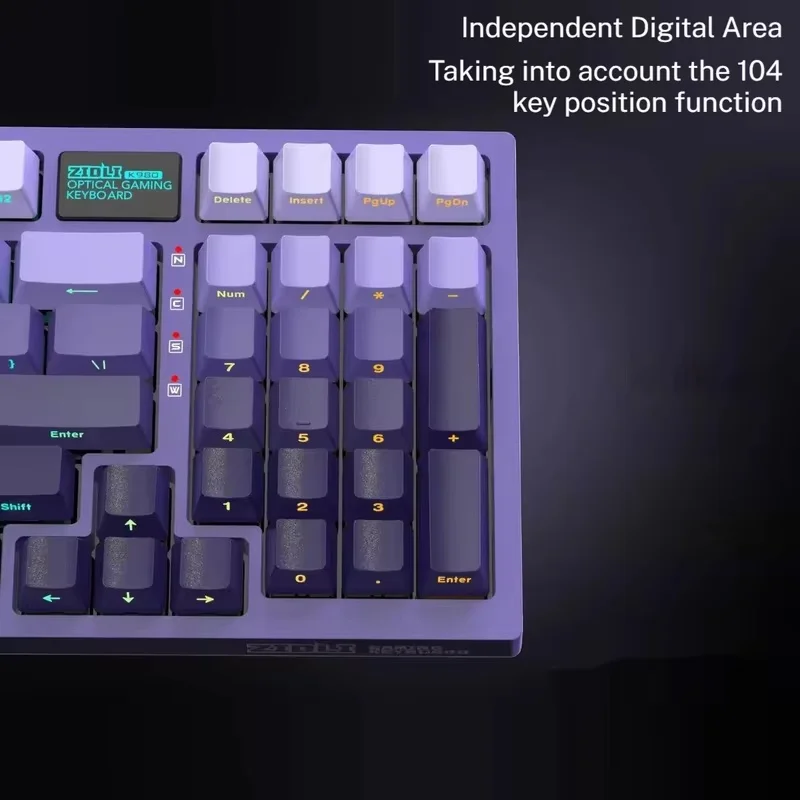 Ziden k980 teclado mecânico com fio 98 teclas teclado para jogos hotswap interruptor linear rgb pc lartop escritório esports gamer acessórios