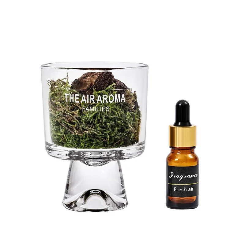 Aromaterapia sin fuego con musgo de pino, pequeño recuerdo de aromaterapia fresco, taza de fragancia de plantas naturales, adorno para el hogar y el dormitorio