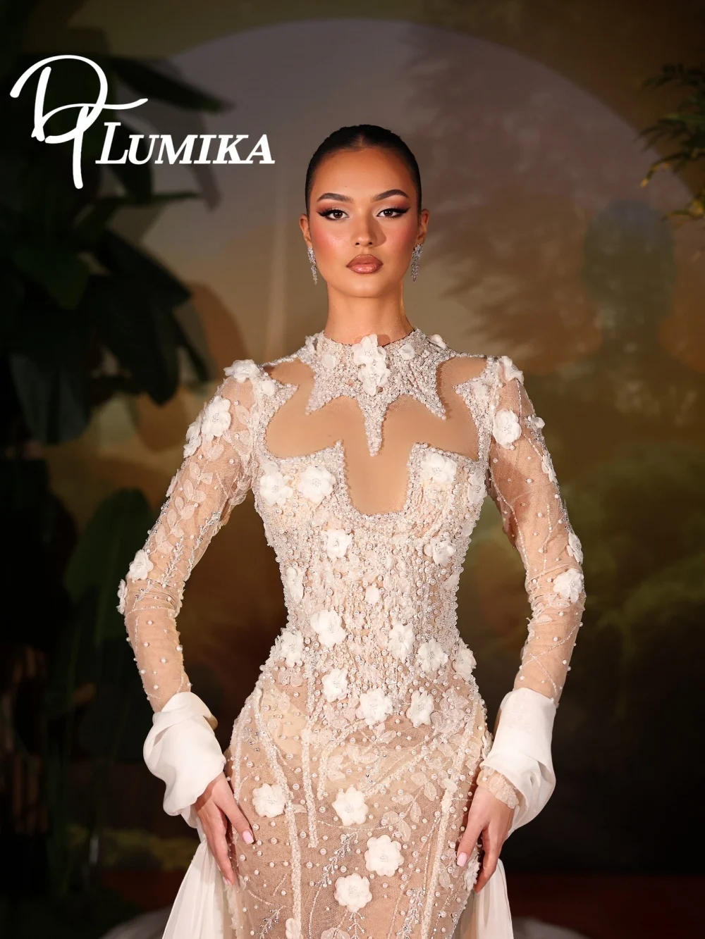 

Романтичное свадебное платье с длинным рукавом 2026: Очаровательное свадебное платье с аппликацией, изысканное, в форме буквы А, длиной в пол