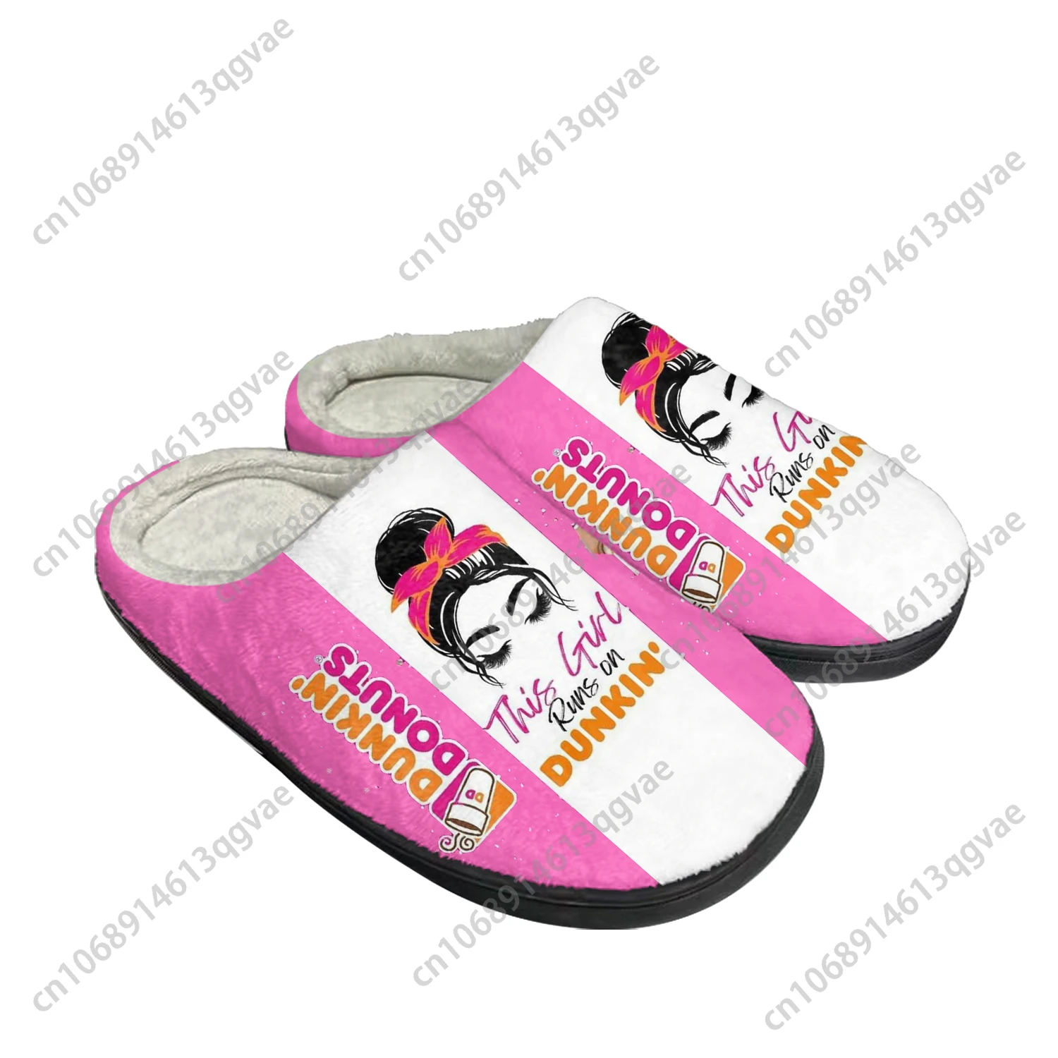 Dunkin' Deez Nuts Drink Home Cotton Slippers Mens Womens Plush Bedroom Casual Keep Warm Shoes Thermal Indoor Slipper Custom Shoe