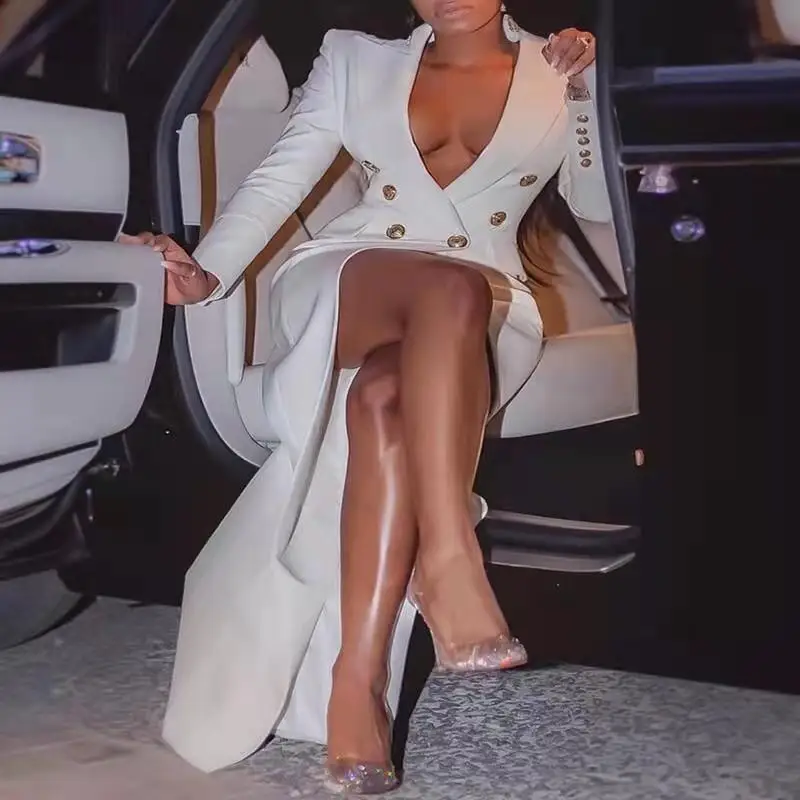 Elegant African Dresses for Women Spring Fashion Long Sleeve V-neck Office Lady Party Evening Maxi Dress Gowns Africa Clothing