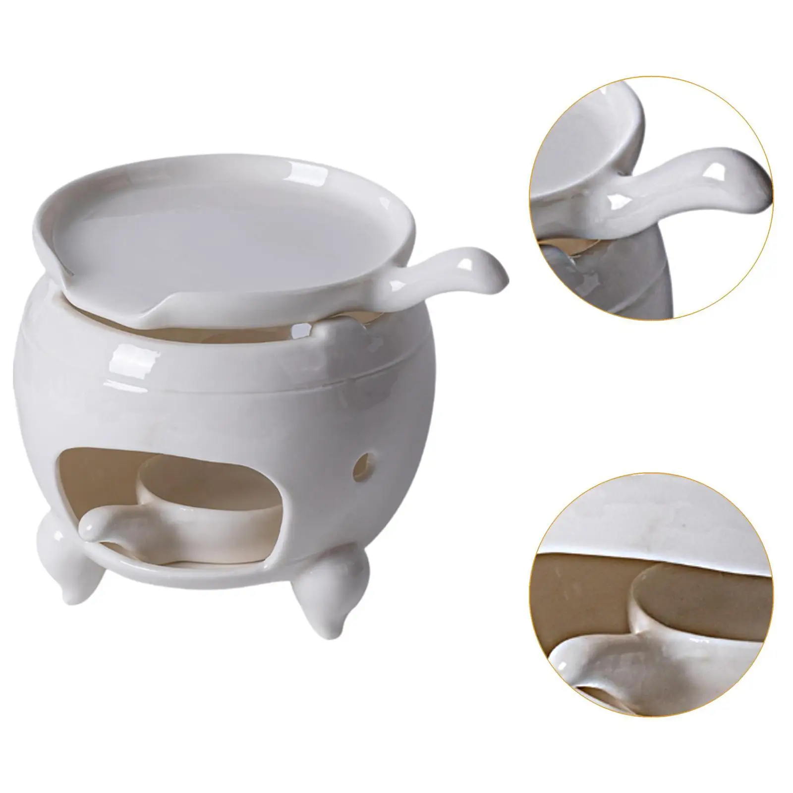 Ceramic Tea Warmer Elegance Utility Candle Holder Warmer Tea Light Heater for Tabletop Bedroom Farmhouse Wedding Decoration