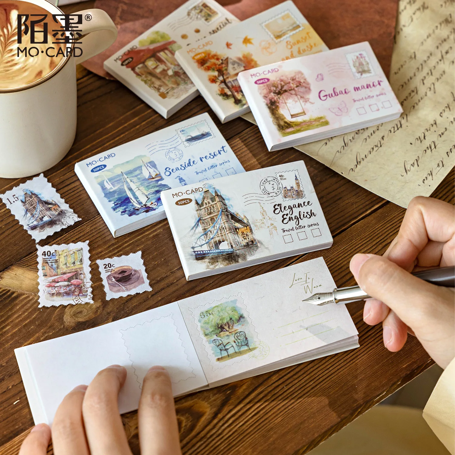 50pcs/lot Memo Pads Material Paper Travel letter Junk Journal Scrapbooking paper Background Decoration stationery