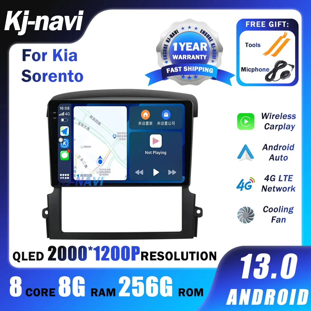 

Android 13 Car Radio For Kia Sorento BL 2002-2011 Multimedia Video Player GPS Navigation QLED Screen Carplay WIFI 4G DSP BT