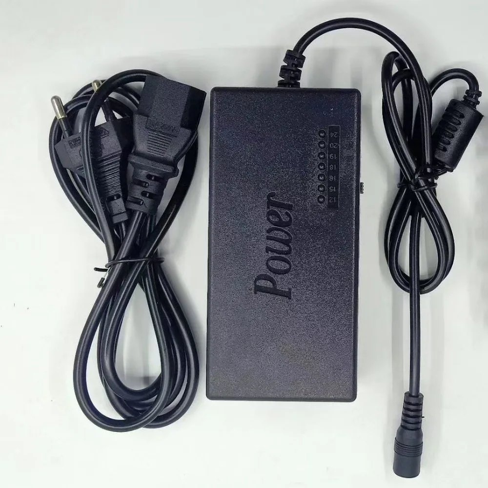96 واط محول الطاقة للكمبيوتر المحمول قابل للتعديل الجهد 12-24 فولت محول شاحن الكمبيوتر المحمول المحمولة استخدام متعددة محول التيار الكهربائي Laotop