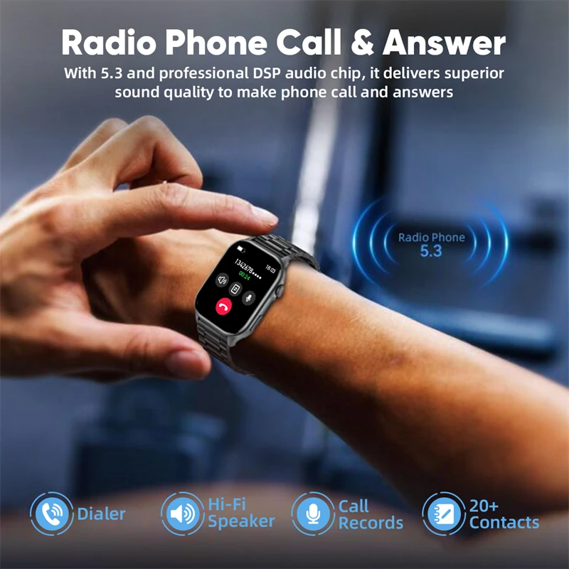 LIGE Smartwatch الرجال 2.01 "HD شاشة مراقبة الصحة الساعات مقاوم للماء الرياضة اللياقة البدنية ساعة ذكية Reloj Inteligente Mujer 2025