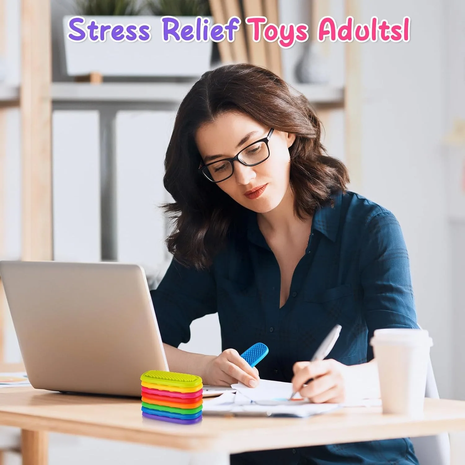 Paquete de 8 juguetes Fidget para niños, tiras tranquilas, juguetes sensoriales para niños con autismo, juguetes de succión de textura, piedra de preocupación para calmar