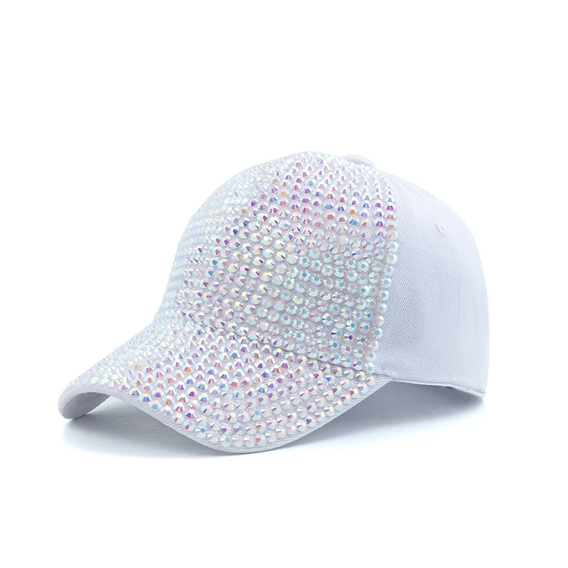 2023 Spring Summer Baseball Hat Women Full Diamond Rhinestone Cap Summer Breathable Fashion Men Adjustable Snapback Hip-hop Hats