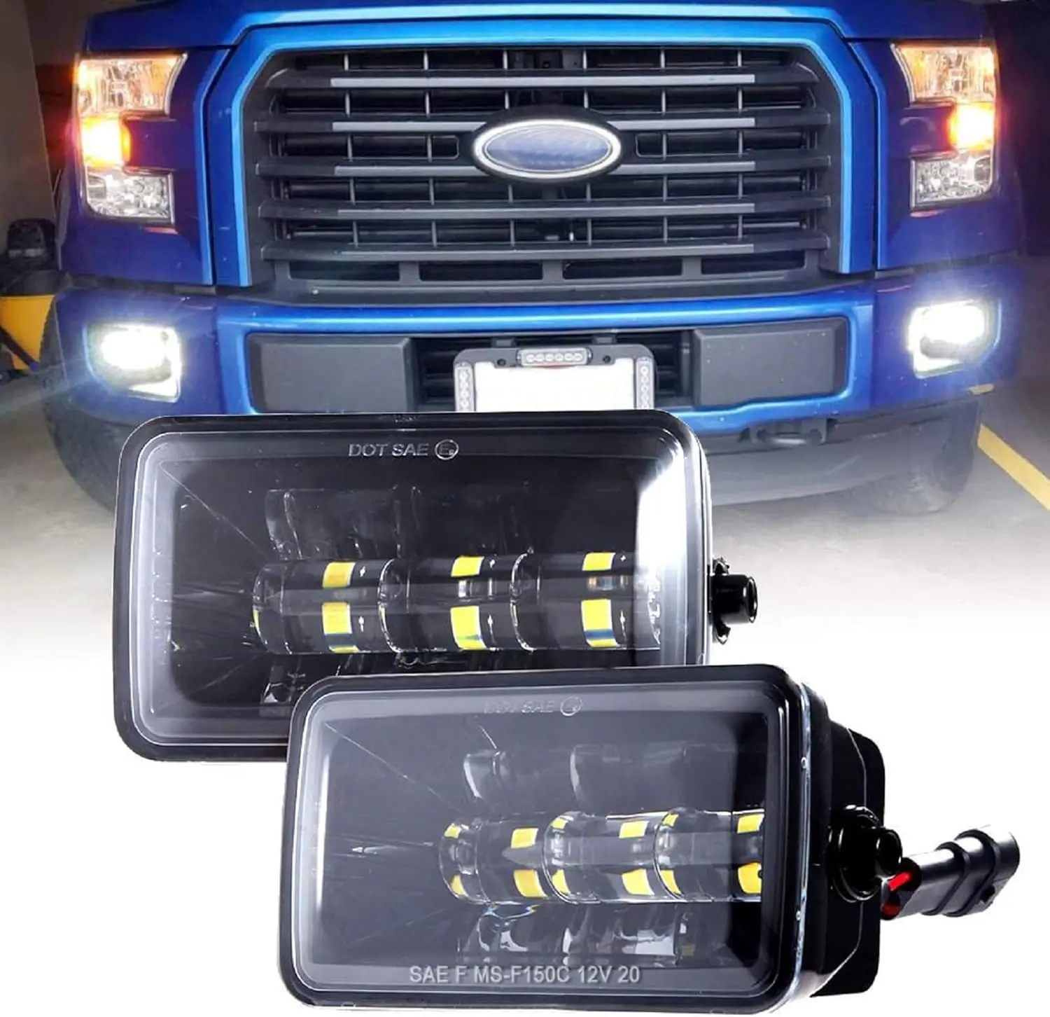 

Upgrade LED Fog Lights for Ford F150 2015-2020, F250-F550 Super Duty 2017-2019, 4 Inch Waterproof Kit