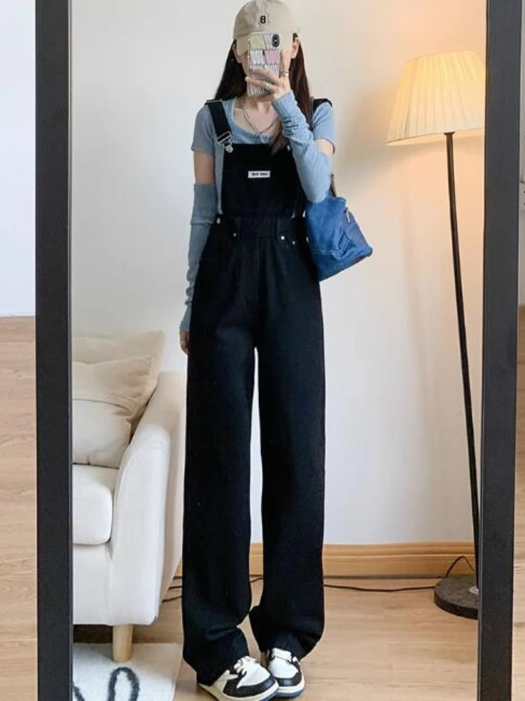 Jumpsuits Women Suspenders Loose All-match Youthful Daily Summer Spring Pocket Solid Fashion Streetwear Japanese Style Leisure