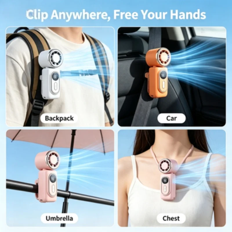 Portable Handheld Fan Mini Clip Fan Umbrella Holder Function Rotatable USB charging Compact Personal Cooling Fan Outdoor Camping image 5