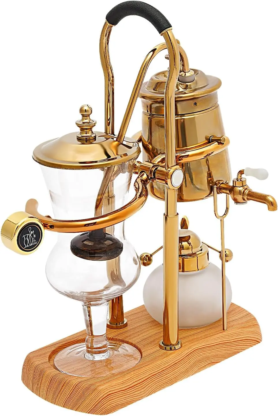 

Belgium Royal Family Balance Coffee Maker，Luxury Royal Family Balance Syphon Siphon Vacuum Brewing System，Gold Vintage Classic R