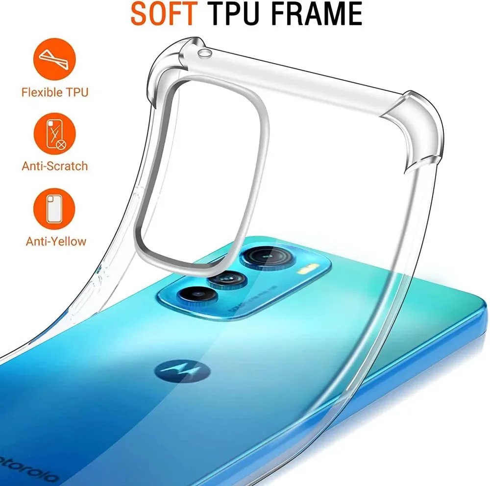 Anti-Falling Soft TPU Case For Motorola Moto Edge 50 Fusion 30 Pro 40 Neo G200 G60 G50 G30 G9 Play Power Clear Protector Cover