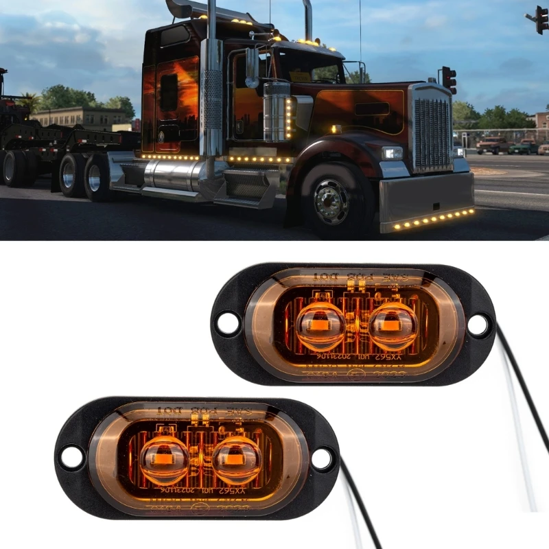 

2 светодиодных индикатора боковой габаритной лампы 12 В-24 В для грузового прицепа D7YA