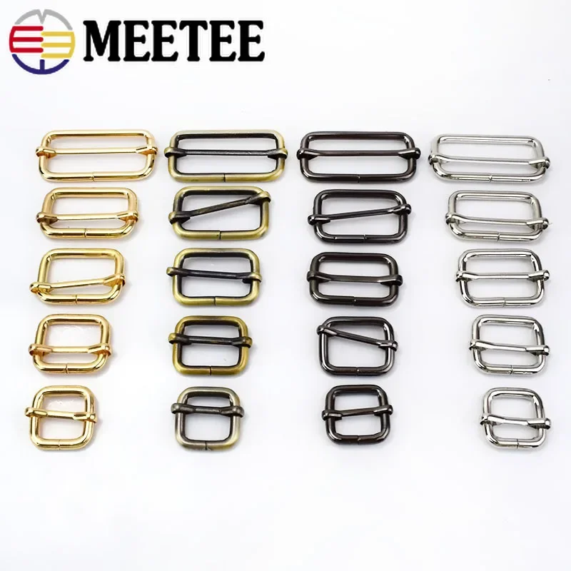 5/10Pcs Metal Slides Tri-glides Handbag Roller Pin Buckles Strap Slider Adjuster Clasp for Bag Buckle Garment Hook Accessories