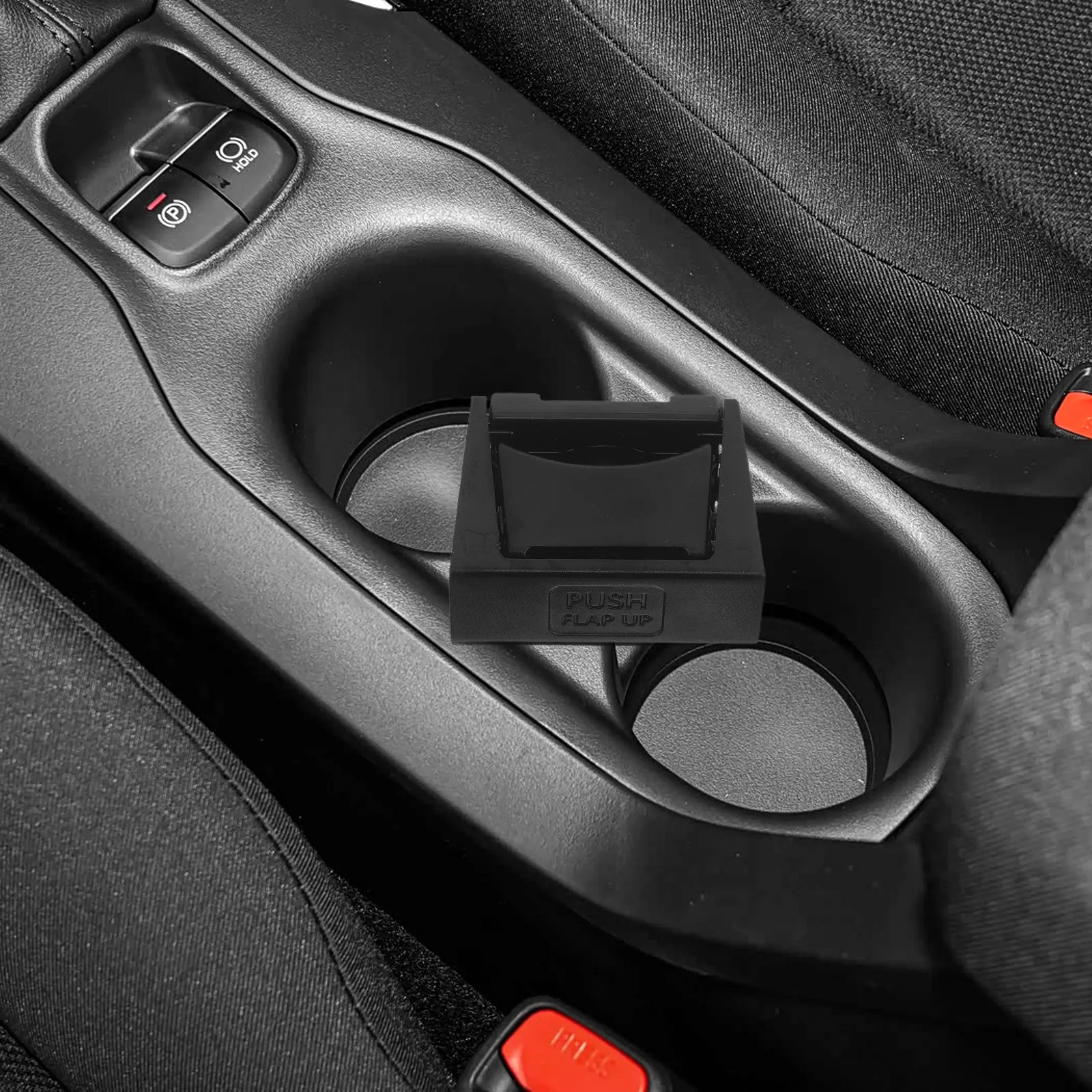 

Car Cup Holder Insert Divider for Center Console Black ABS Anti-Spill Console Drink Holder Scratch Resistant Automotive Interior