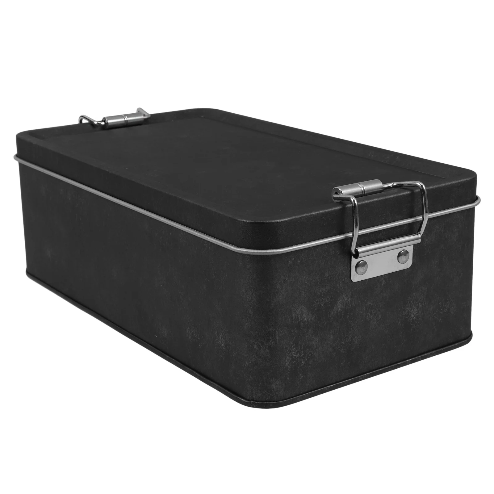 

Iron Tin Box Rectangular Cookie Candy Storage Container Metal Food Can Kitchen Counter Decorative Use Reusable Biscuit Tin