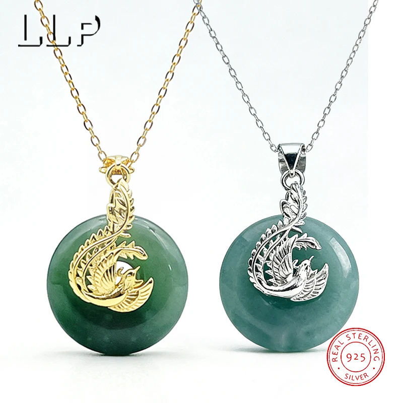 

Самый популярный кулон мира из натурального синего водного нефрита с серебряным дизайном Феникса S925 подходит для женщин для повседневного ношения