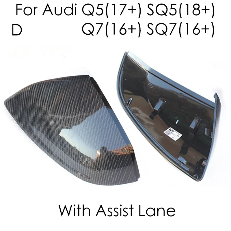 Real Carbon Fiber Voor 2009-2022 Audi Q5 SQ5 Q7 SQ7 Q5 Q7 Auto Achteruitrijcamera Zijspiegel Covers Vervanging stijl Beschermende Overlays