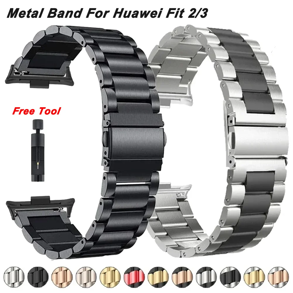 Stainless Steel Strap For Huawei Watch Fit 3 Bracelet Metal Band Replacement Wristband For Huawei Watch Fit 2 Smartwatch Corrrea