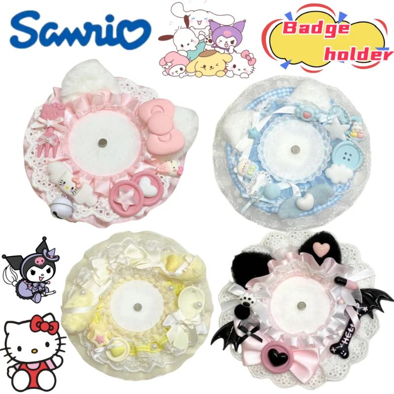 سانريو هالو كيتي ماي ميلودي كورومي سينامورول بضائع أنيمي صينية الوجبات الخفيفة ثنائية الأبعاد صينية شارة إبداعية مخصصة