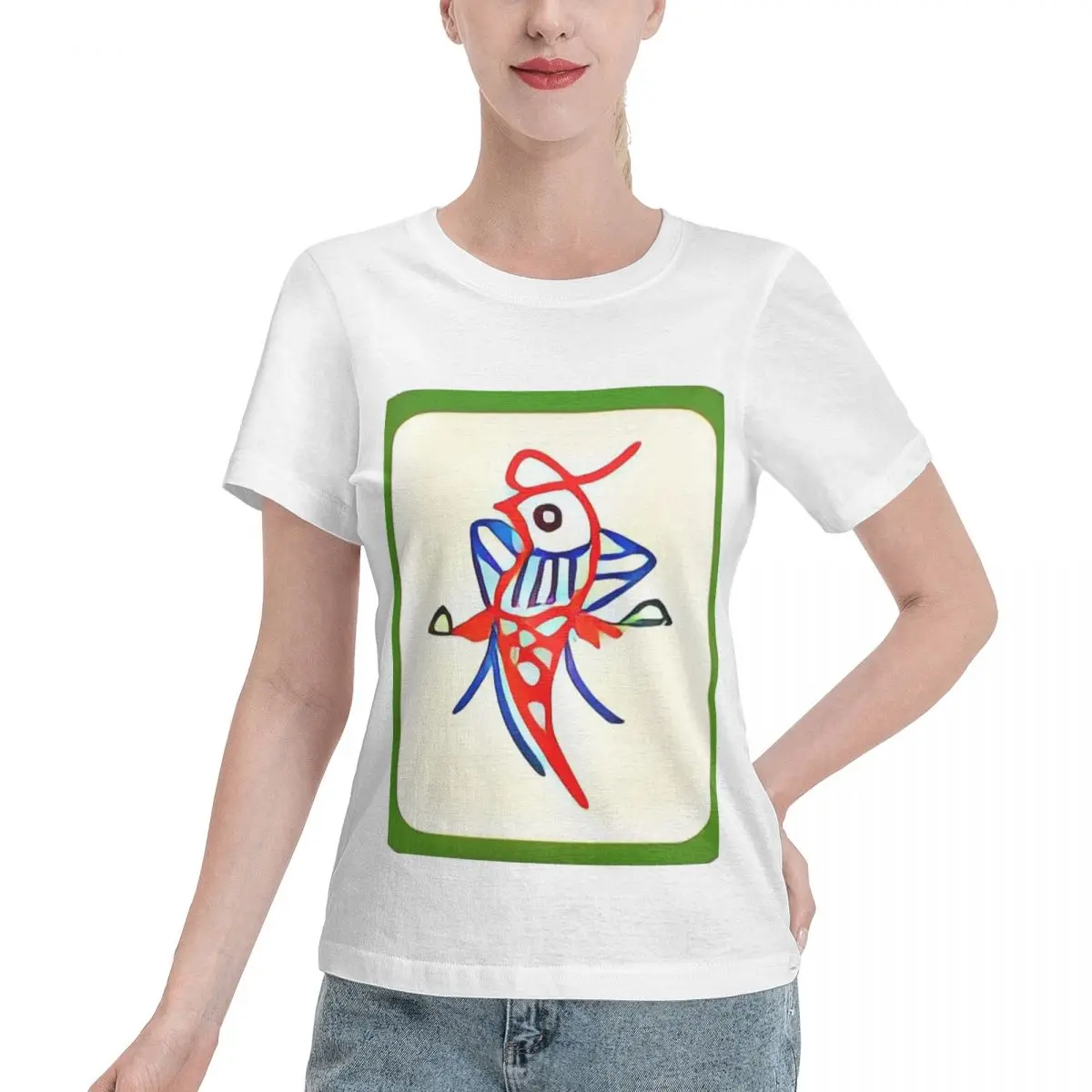 Cheap Interesting Mahjong One Strip Women's T-shirt Classic Daily Home Casual Tee