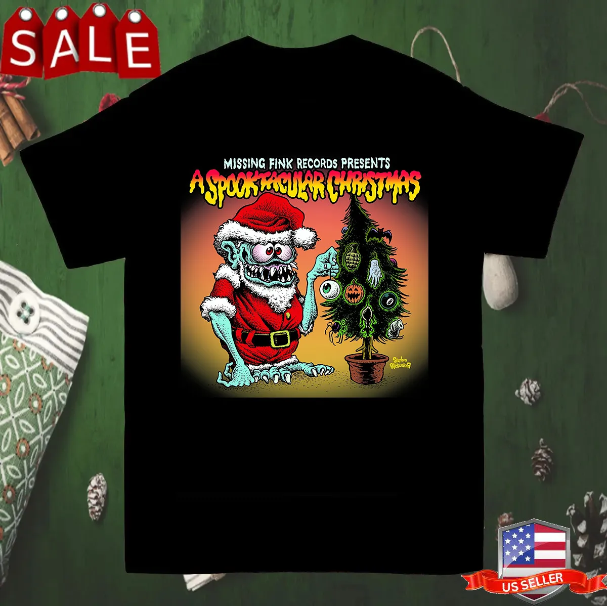 Messer Chups Ed Roth Rat Fink camiseta navideña talla S 5XL ET573