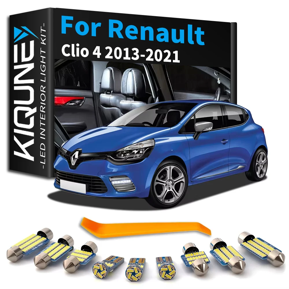 6pcs KIQUNE No Error Interior LED Light Kit Canbus Accessories For Renault Clio 4 2013 2014 2015 2016 2017 2018 2019 2020 2021