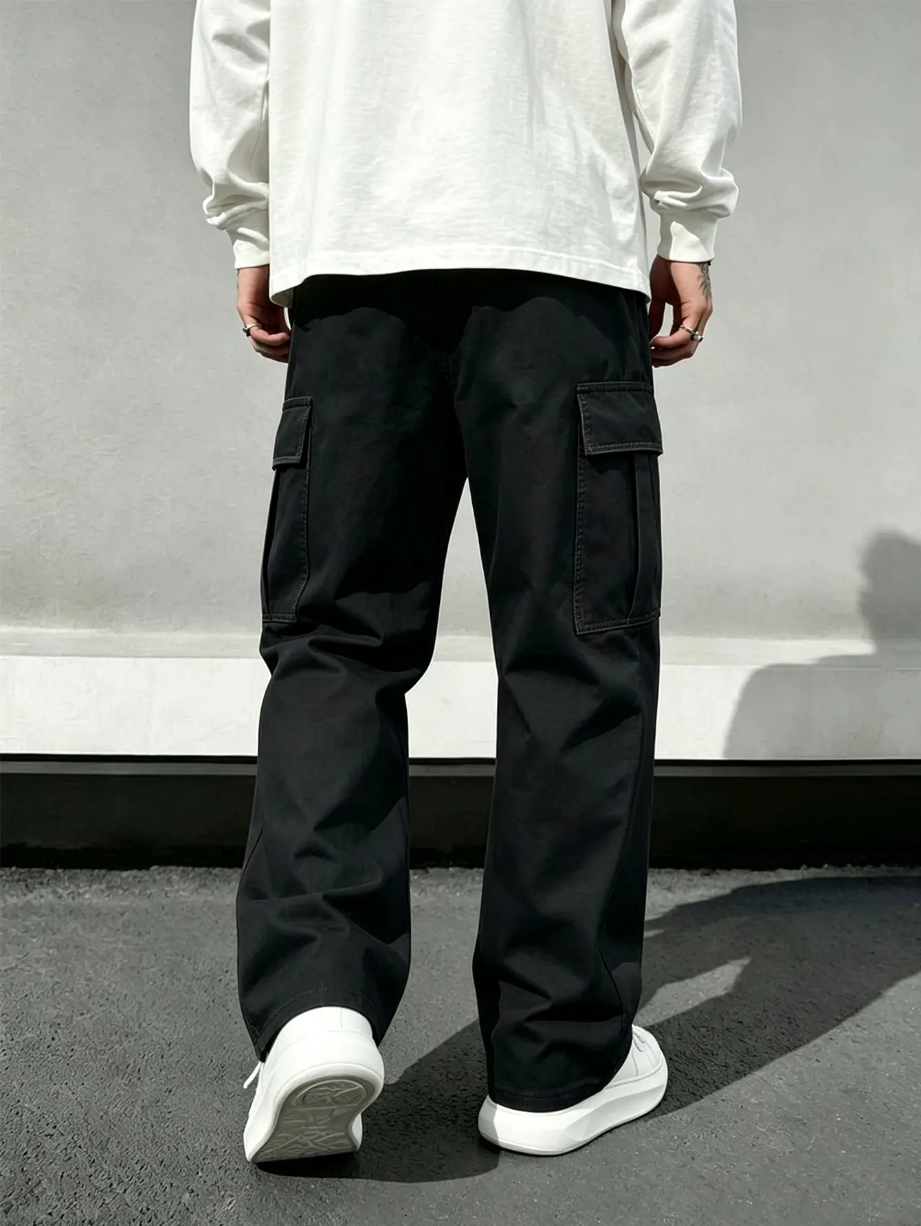 Men's Casual Straight Leg Work Pants Fashionable Comfortable Woven Fabric Spring Fall Daily Wear
