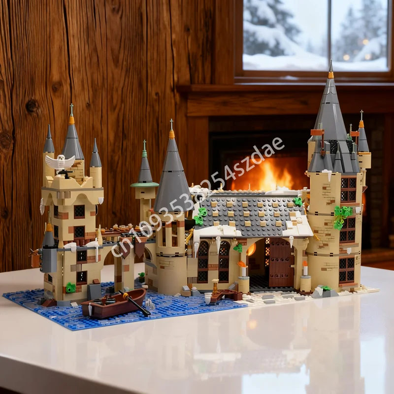 1448 قطعة MOC الشتاء قرية Ch Teau نموذج ألعاب مكعبات البناء الهدايا المعمارية هدايا عيد الميلاد لتقوم بها بنفسك الإبداعية الطوب الاطفال عيد ميلاد