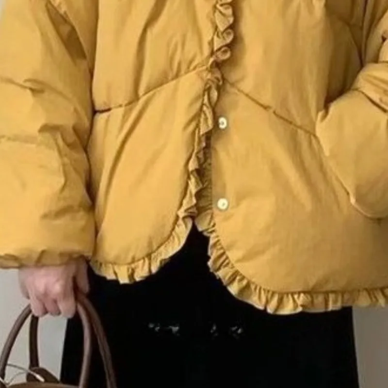 Women's Winter Autumn Coat Top Cotton Clothing Lace Solid Color Simple Comfortable Casual Design Fashionable High-end Versatile