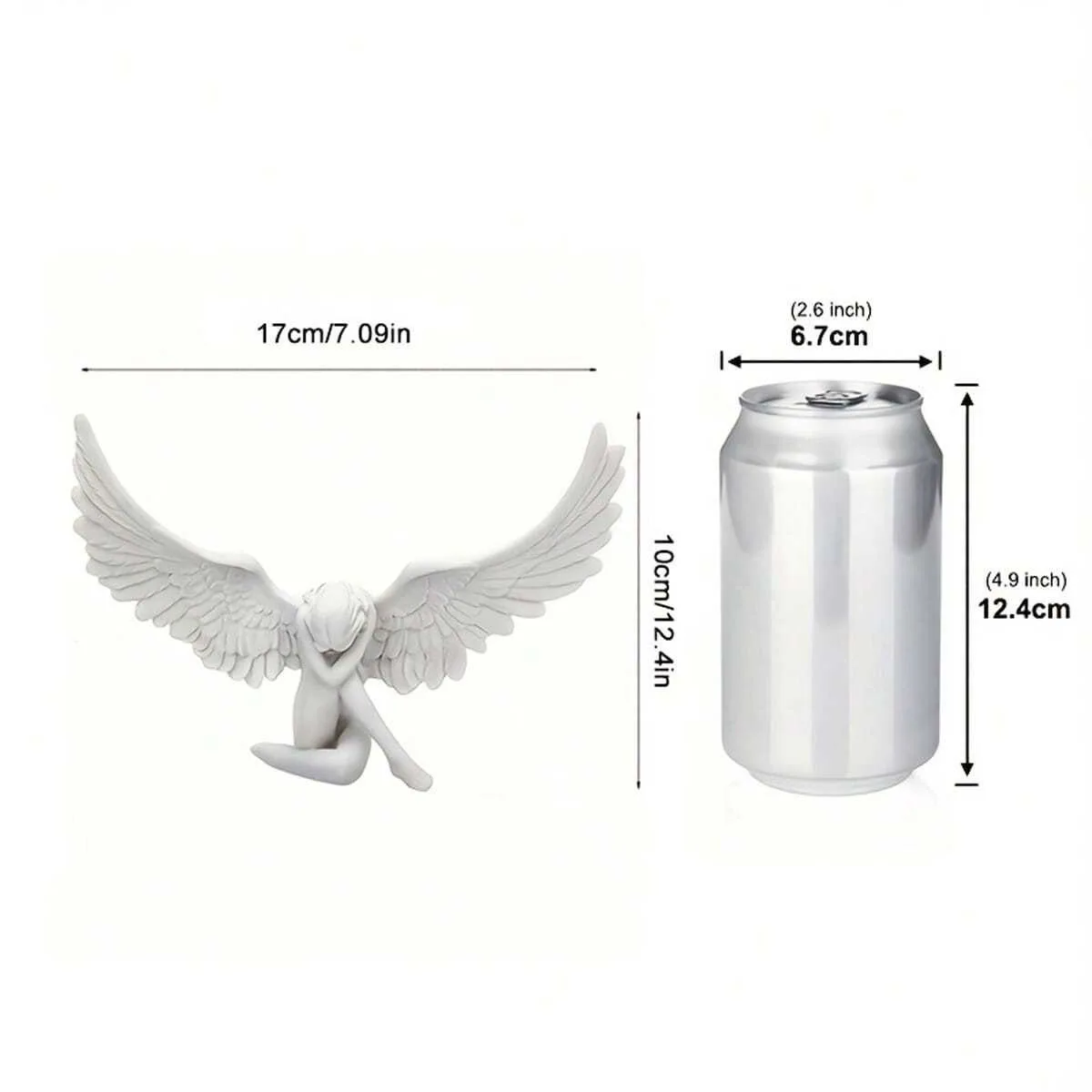 Angel Wing Figurine Modern 3D Embrace Angel Wings Sculpture Crafts Angel Wing Statue Figurine Resin Artwork Craft Home Decor